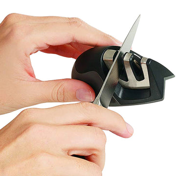 2-Pack: Ultra Sharp Knife Sharpener and Stainless Steel Vegetable And Meat Slicer Holder